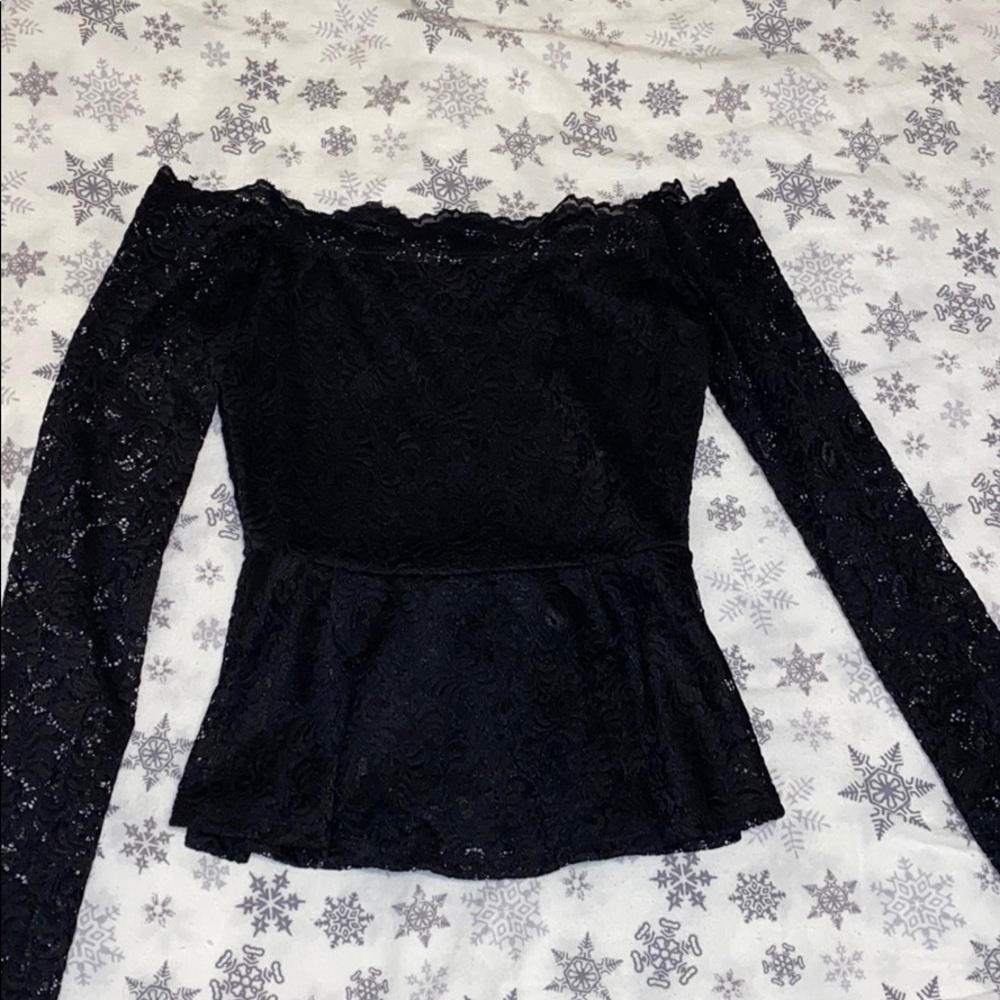 Black off the shoulders top